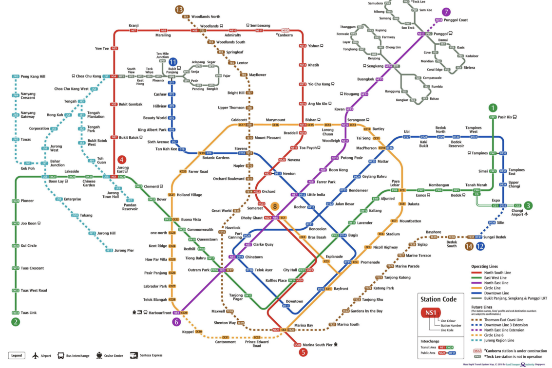 Singapore subway map with kids