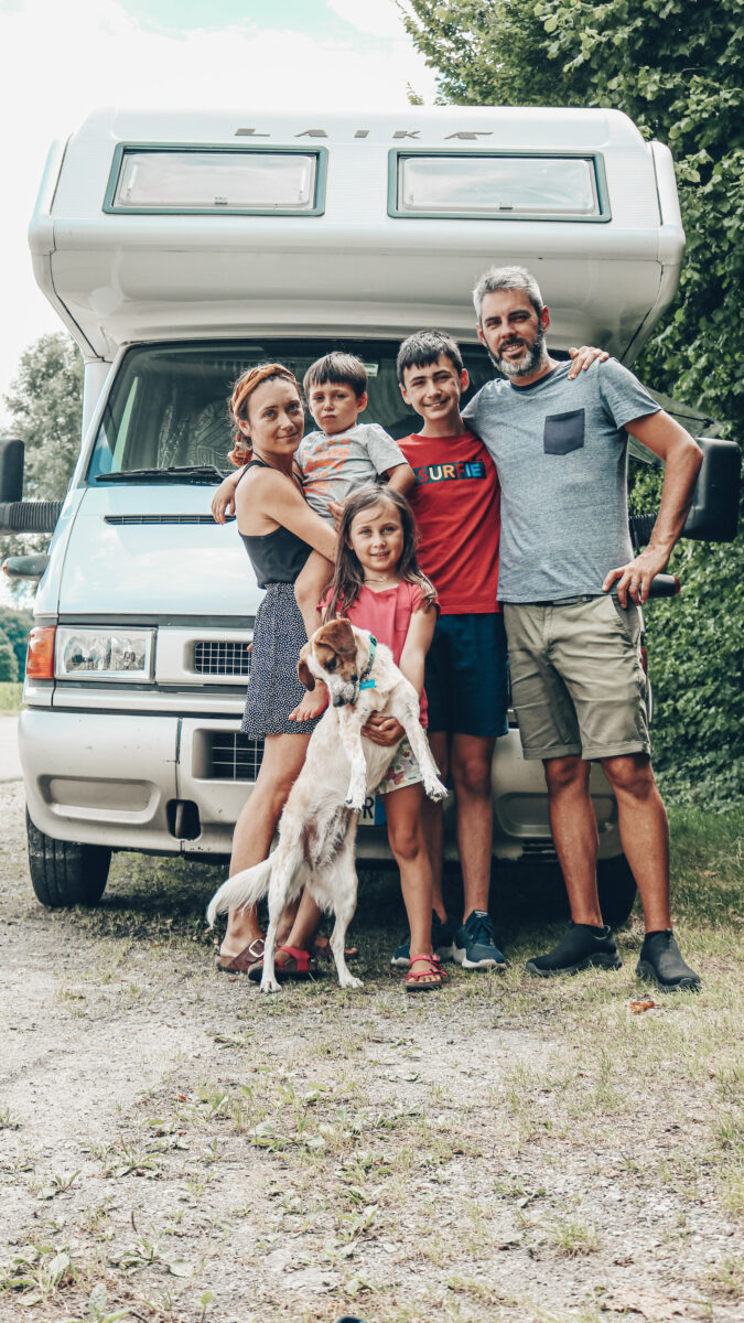 family travel full-time in a camper van