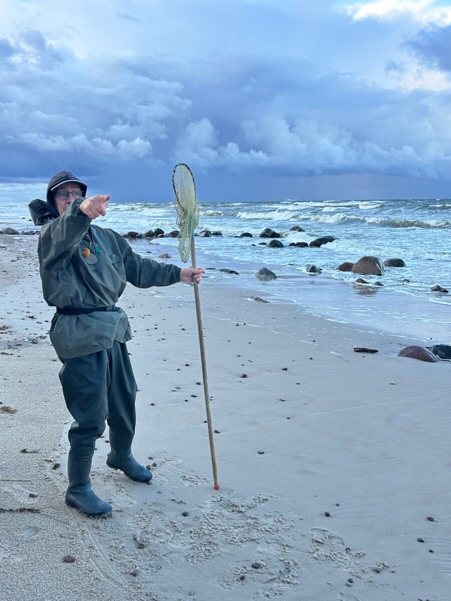 Amber hunting in the Baltic sea